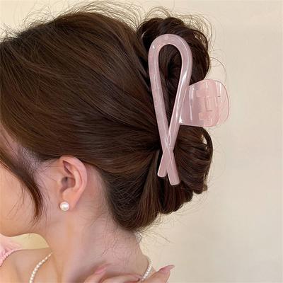 Einfache Große Krabben-Haarspangen Damen Mädchen Einfarbig Acryl Pferdeschwanz Haarspangen Haarspangen Haarnadeln Haarschmuck