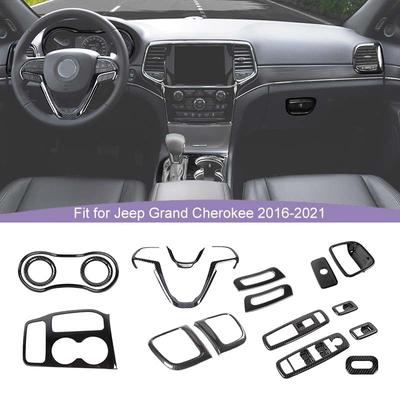  ABS Steering Wheel Decorative Panel Dashboard Decoration Cover Sticker Fit For Jeep Grand Cherokee 2016-2021 Interior Accessories