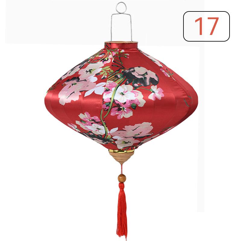 Seidenlaterne im chinesischen Stil 12/14 Zoll Antike Palastlaterne Vietnam Traditionell Mondfest Frühlingsfest Party Hängende Dekoration