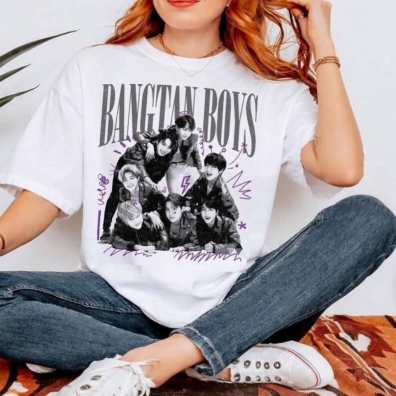 2026 BTS Moda Uomo Donna Top Vintage Bangtan Boys Camicia Kpop Album Arirang, Regali per Fan Hip Hop Streetwear Maglietta Oversize