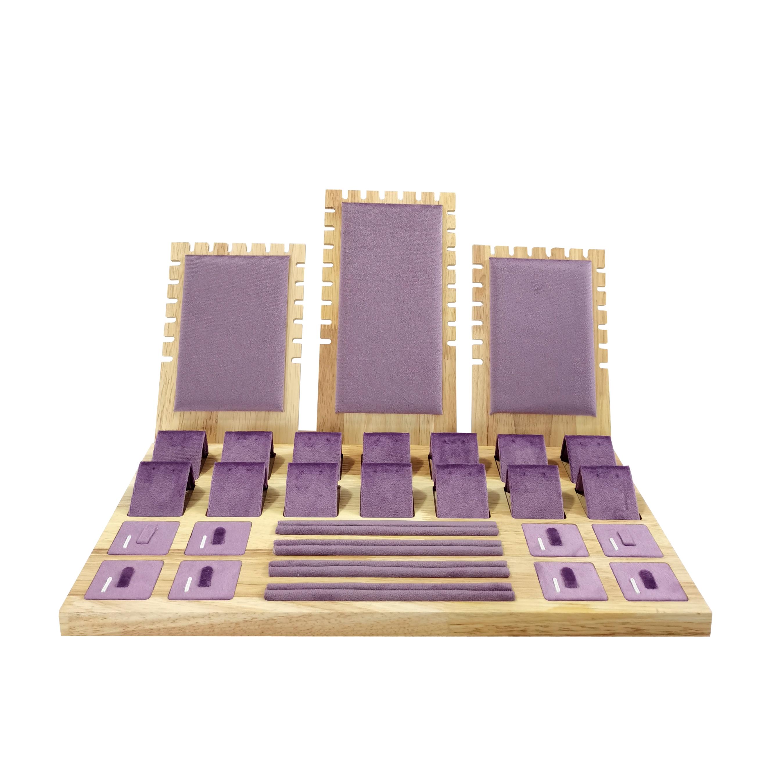 

Высококачественный бамбуковый деревянный поднос для демонстрации ювелирных изделий, подставка для ожерелий, подвесок, браслетов, цепочек, колец, серег, полный набор реквизита для демонстрации ювелирных изделий