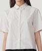 COVERNAT WOMAN Clover Heart Stripe Half Shirt Ivory