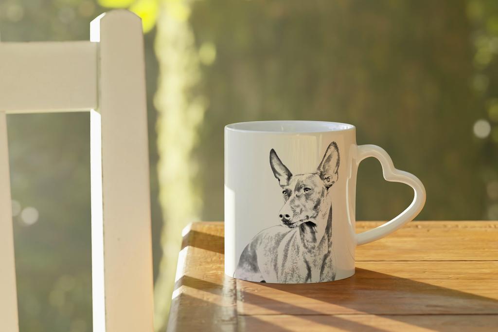 Cirneco dell'Etna - cup with a dog, adorable cup with a heart-shaped handle, universal gift from the Art-Dog brand
