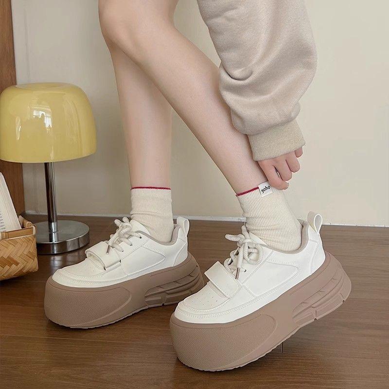 Little White Shoes Women's Versatile Spring New Versatile Sports Shoes Casual Thick-soled Heightening Board Shoes