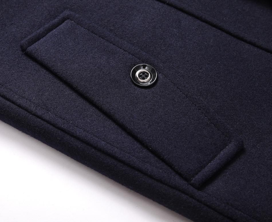 Men's Wool Trench Coat with Scarf Collar, Mid-Length