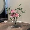 Modern Acrylic Vase with Geometric Frame. Clear Rectangular Decor for Home/Office. Elegant Gift for Any Occasion.