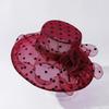 1 Stück Kentucky Derby Organza Kirchenhüte mit breiter Krempe Rüschen Blume Damen Netz Sonnenhut