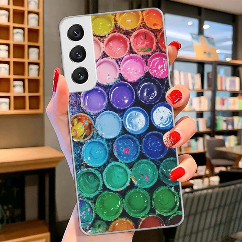 

Watercolors Set Paint Palette Painting Box Cover Phone Case For Samsung Galaxy S26 S25 Edge S24 Ultra S23 S22 Plus S21 S20 FE So Samsung S26 Plus