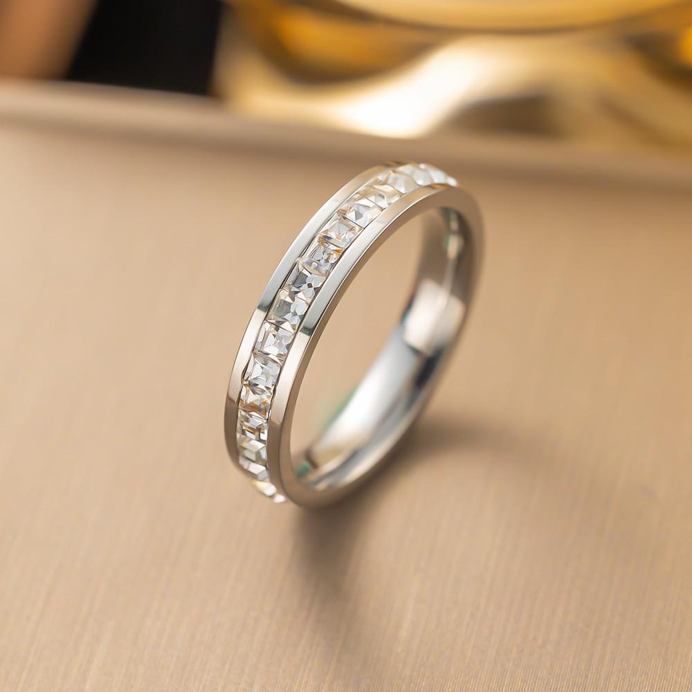 

Модное кольцо из титановой стали со звездой и бриллиантами — не выцветает, стильный стиль, идеально подходит для пар Size 6