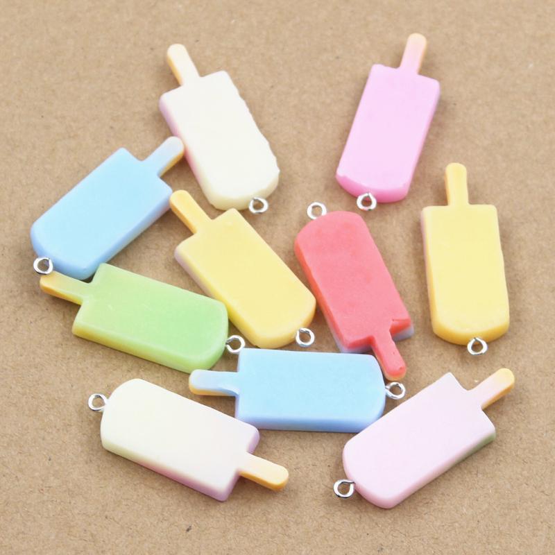10Pcs Charms Summer Ice Cream Popsicle Ice Icicle Lolly Pendant Craft Making Findings Handmade Jewelry Diy For Earrings Necklace