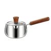 Stainless Steel Cooking Pot Transparent Lid Cookware Small Saucepan for Heating Milk and Making Soups Kitchen Tool