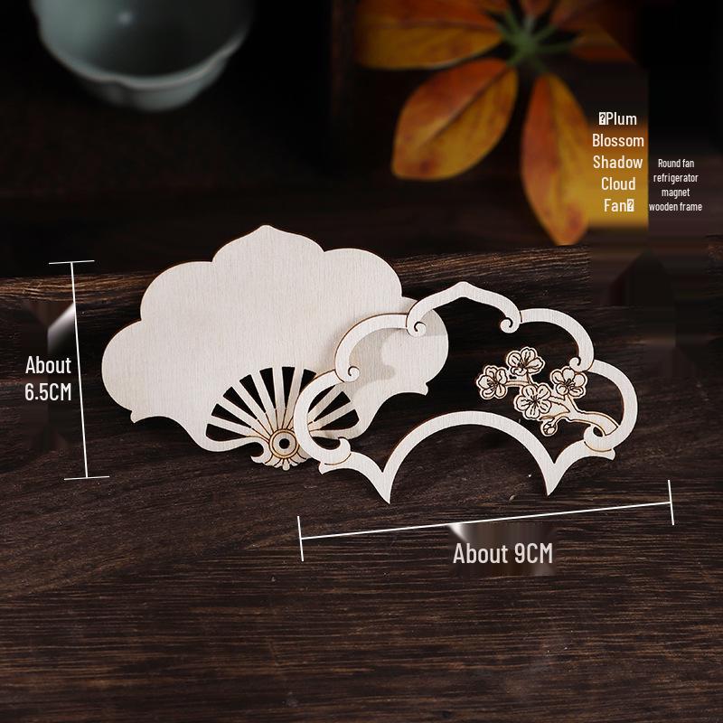 Handgefertigter Chinesischer Brokat & Perlen Kühlschrankmagnet DIY-Set mit Holzrahmen.