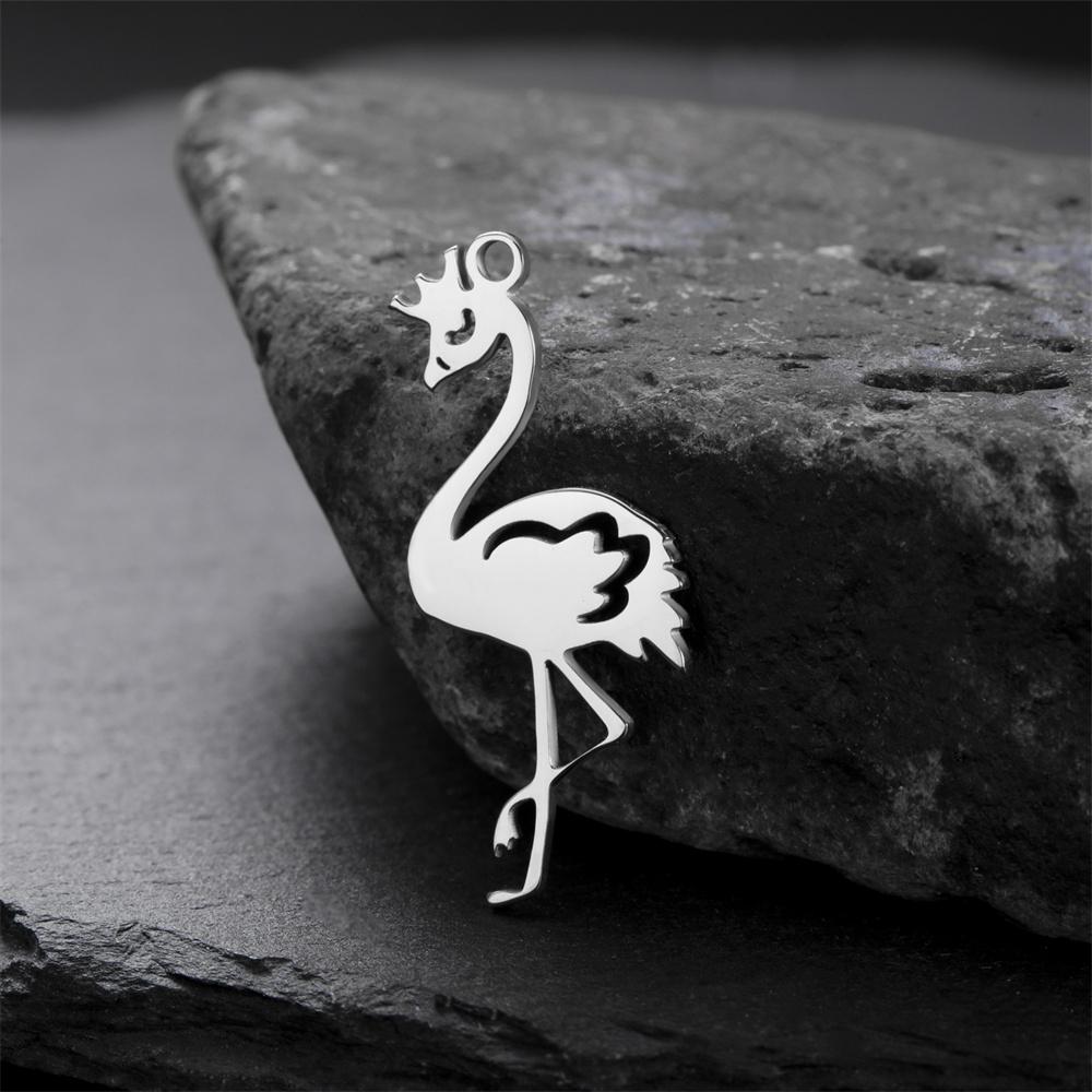 

My Shape 5 pcs Flamingo Pendants Stainless Steel Animal Flamingo Bird Charms for Necklace Jewelry Making DIY Valentine s Day