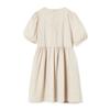 BETWEEN A AND B V-Neck Shirred Mini Dress [Beige]