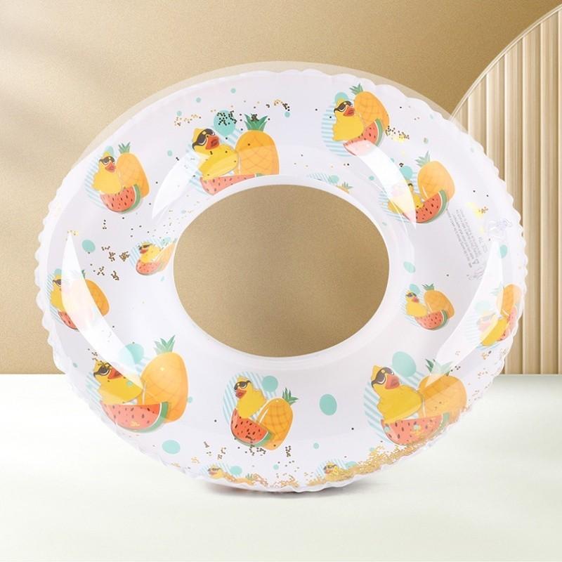 And Adult Childrens Swimming Circle Thickened Sequin Cartoon Fruit Pattern Duck