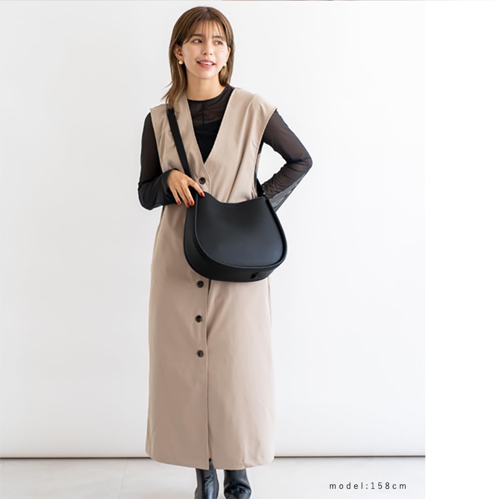 VITAFELICE Dames Schoudertas met Handvat en Verstelbare Band, 2 Manieren te Dragen (inb-10084p) (Zwart)