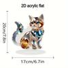 2D Flat Crystal Cat Acrylic Desktop Ornament -perfect Gift for Valentine's Day, New Year's, and Easter. Ideal for Home, Office, and Bedroom Decor