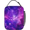 Purple Galaxy Print Lunch Box Reusable Portable Insulated Lunch Bag Bento Tote Cooler Bag for Office Work School Picnic Travel