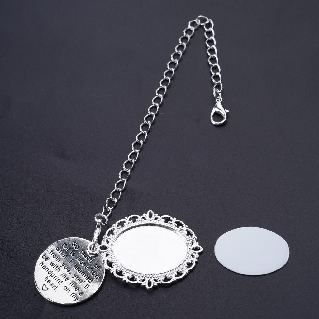 Oval Antique Photo Chain Charm Graduation Cap Tassel Memorial Photo Charm