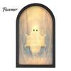 Luce Appesa per Portico di Halloween Specchio Fantasma Luminoso, Fantasmi Spaventosi USB Su, Decorazione Specchio Olografico Scherzo Decorazione per Casa Infestata Festa Festiva