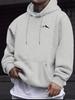 Men's Minimalist Mountain Peak Chest Print Hip Hop Sports Hoodie Simple Outdoor Loose Casual Sweatshirt