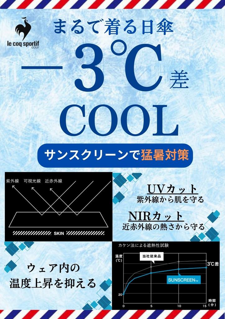 Coq Sportif shirt logo BG00 [Le Golf] Short-sleeved [RIJOUME] All-over pattern, sweat-absorbing, quick-drying, stretchy, UPF50+, sunscreen, elegant,