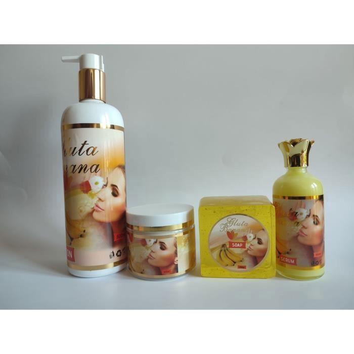 Gamme De Soins De La Peau - Gluta Banana - Lait 500 Ml - Sérum - Savon 200 G - Crème Éclaircissante