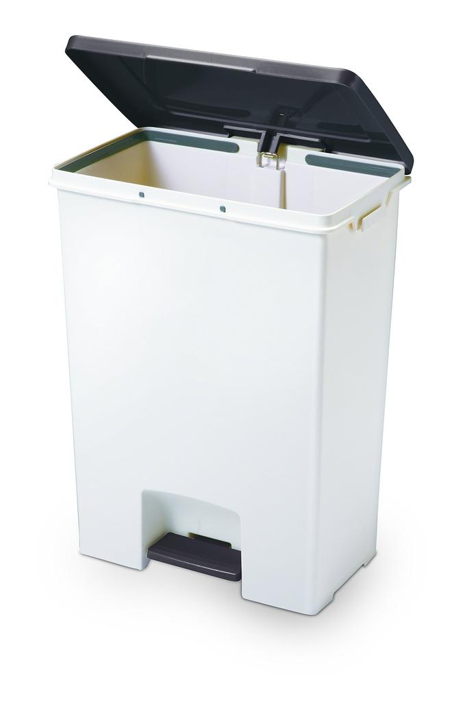 Odpadkový koš Asbel s víkem odolným proti zápachu Evan Pedal Light Depth Slim A6418, široký, pedál, 45 l, hnědý