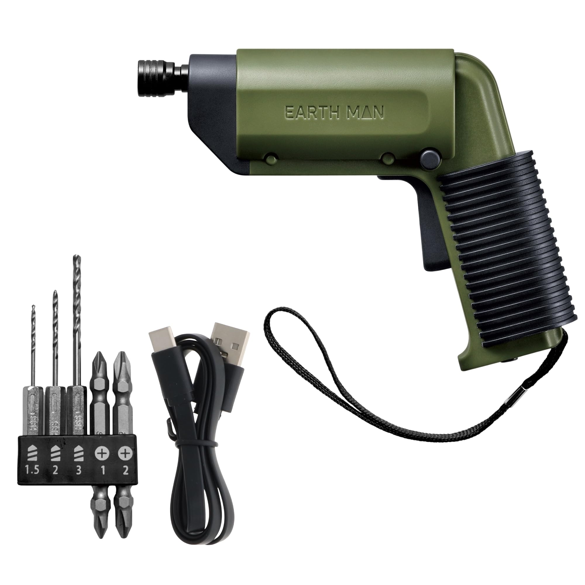 

Takagi EARTH MAN Rechargeable Mini Corner Drive LED USB Easy to Drive Screws in Corners and Hard for DIY Screw and Hex 3.7V Drill/Driver, Type, Light,