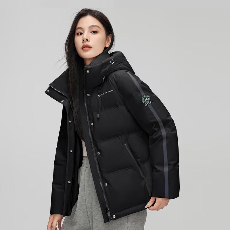 Snowflying Women s Short Hooded Down Jacket X40144392F L