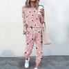 High-End Fashion Sports Sweater Set Women'S Autumn Loose Casual Long-Sleeved Printed Top Bundle Leg Pants Two-Piece Set