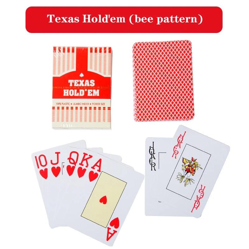 

1 шт ПВХ Baccarat Texas Hold em Пластикові водонепроникні скраб Гральні карти Покерні клубні карти Настільні ігри 8,8X6,3 см Інструмент для фокусів X001 Red