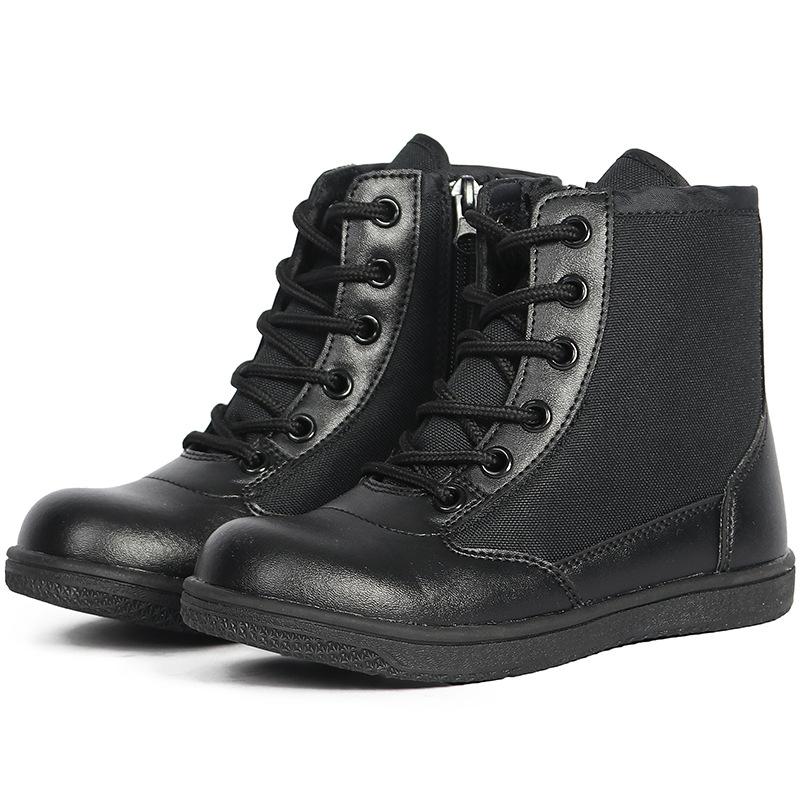 Fashion Children Tactical Military Boots Kid Sneakers Outdoor Hiking Climbing Shoes 27-40 Size Ultra Light Leather Canvas Training Boots