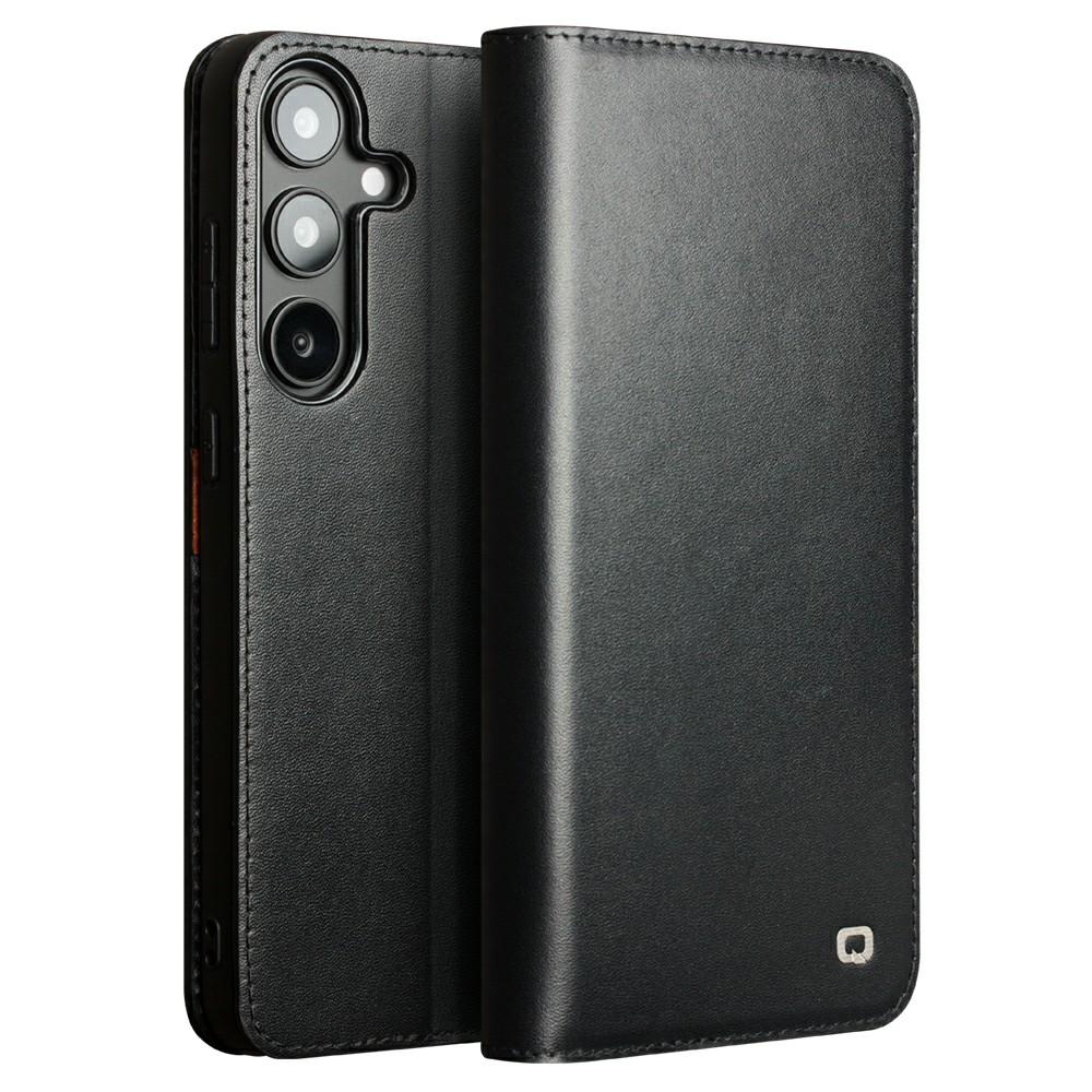 QIALINO For Samsung Galaxy S25 Genuine Cow Leather Case Phone Wallet Cover