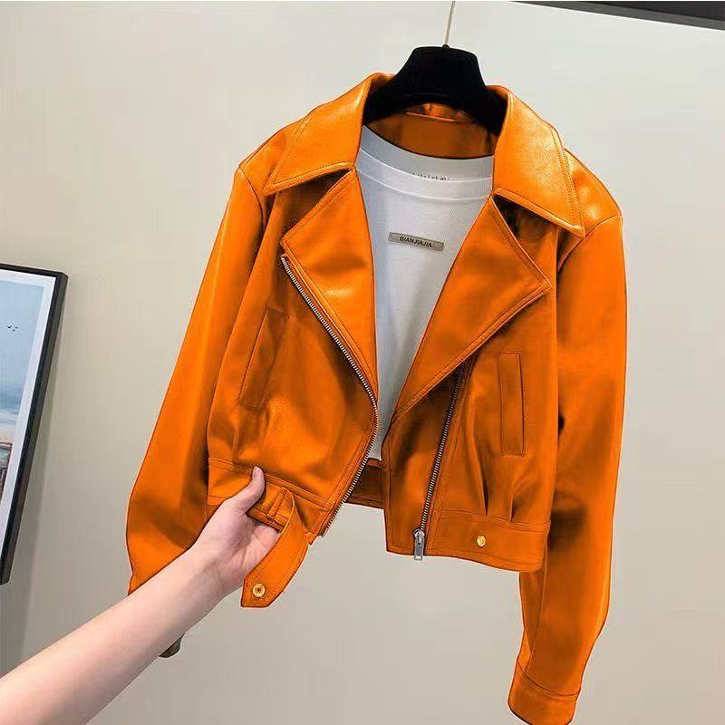 Giacca da motociclista in pelle PU chic e alla moda - Capispalla autunnale corto per donna