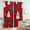 2pcs,Curtains Christmas Trees Snowflakes Ornaments Holiday (2) Fashionable Popular Curtains Fabric Curtains Thermal Insulation,
