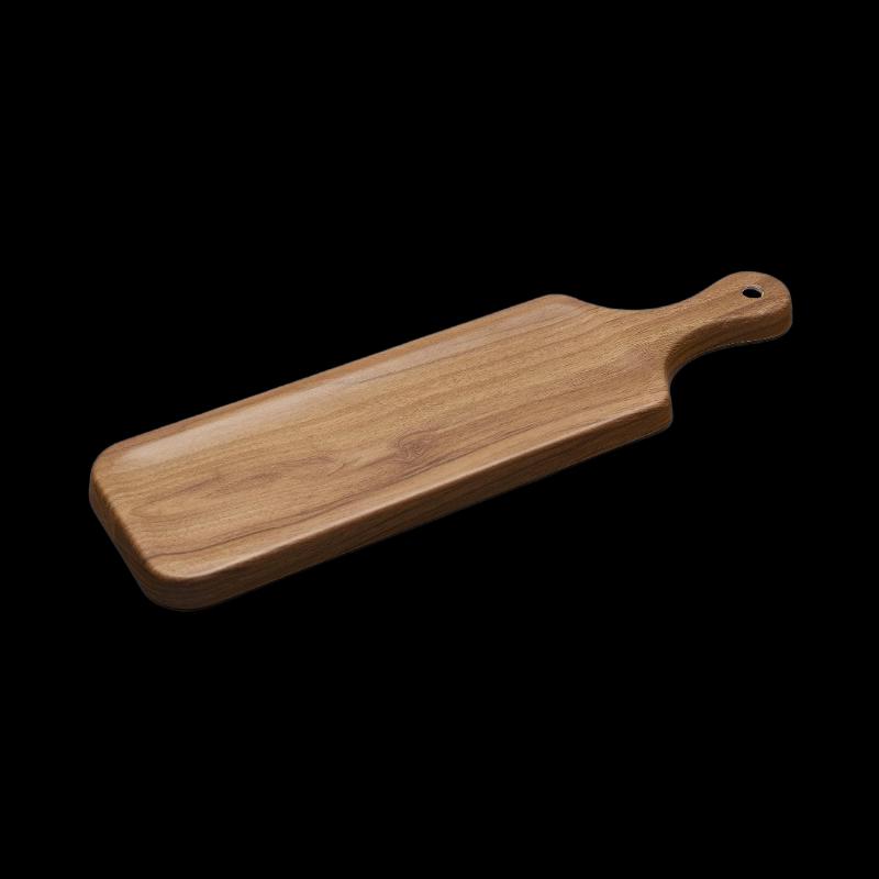 Walnut Wood Grain Rectangular Pizza Plate with Handle