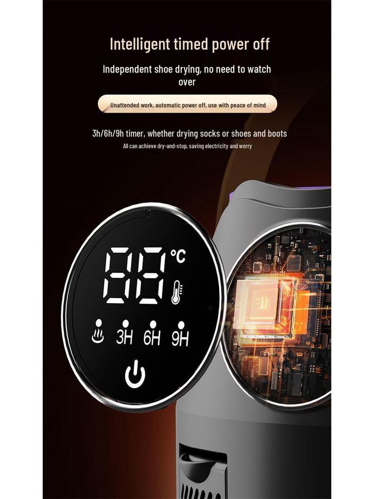 Portable German Smart Shoe Dryer with Timer - Quick Dry, Foldable, Constant Temperature, Deodorizing & Sterilizing