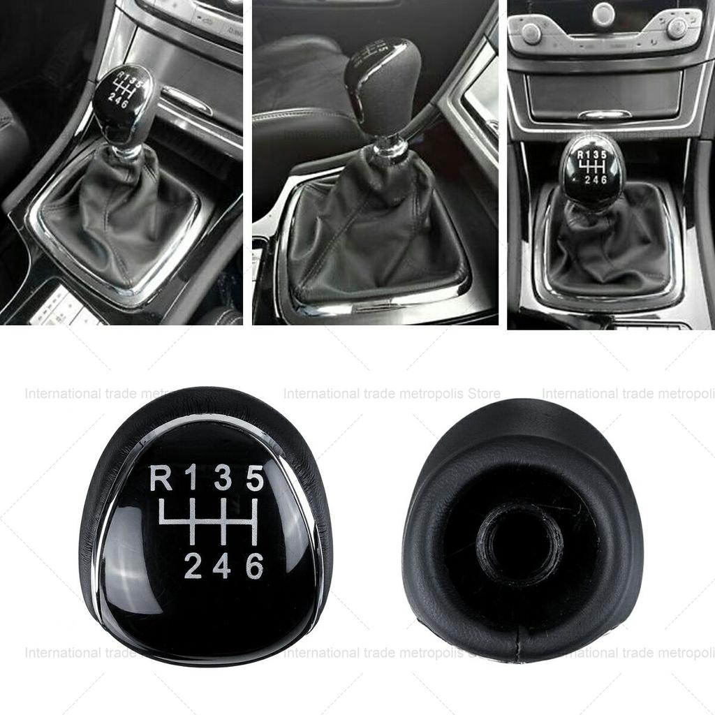 5/6Speed Car Leather Gear Shift Knob for Ford S-Max C-Max Kuga Galaxy Mondeo4 Mk4 Transit Tourneo Connect Focus Auto Accessories