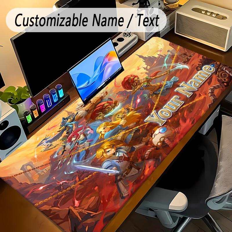 Large Mouse PadZelda Custom Name Text Personalized Desk Mat Non Slip Gaming Pad