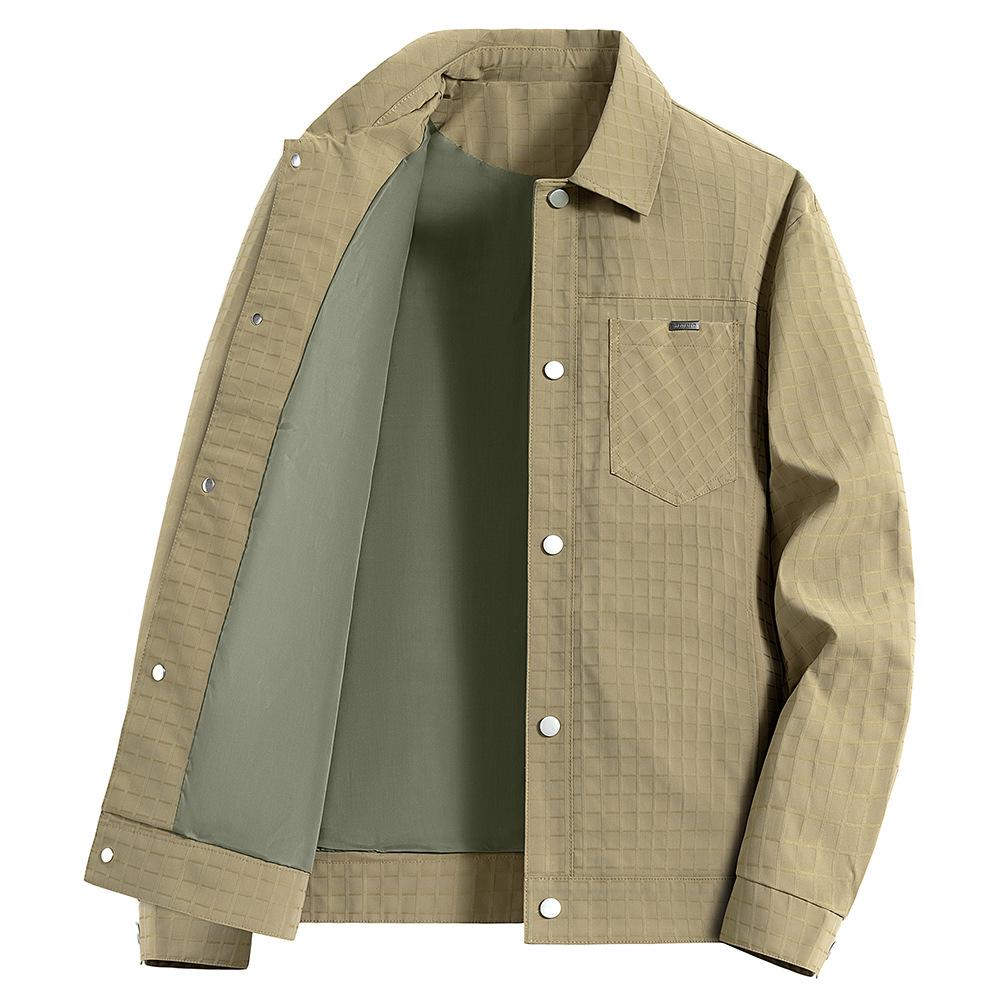 Thin Jacket Men's Spring and Autumn Lapel Loose Large Size Middle-aged and Young Casual Work Jacket