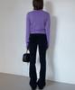 Sigreat Cashmere Blend Tie Knit Cardigan_Purple