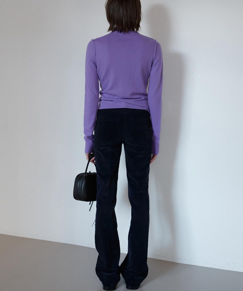 Sigreat Cashmere Blend Tie Knit Cardigan_Purple