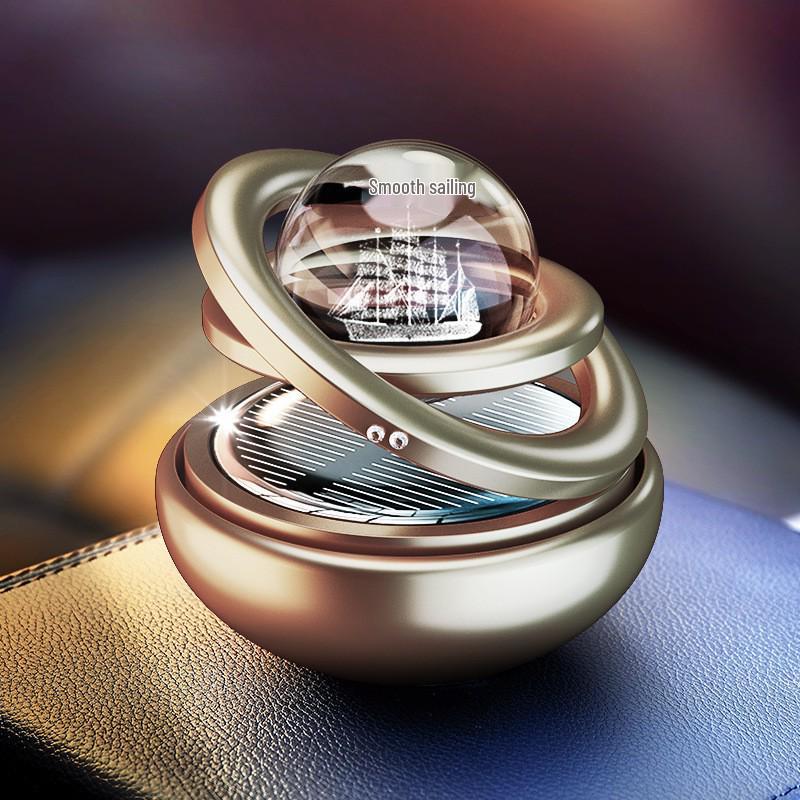Interstellar Rotating Solar Car Air Freshener - Safe, Fragrant Ornament for Your Journey