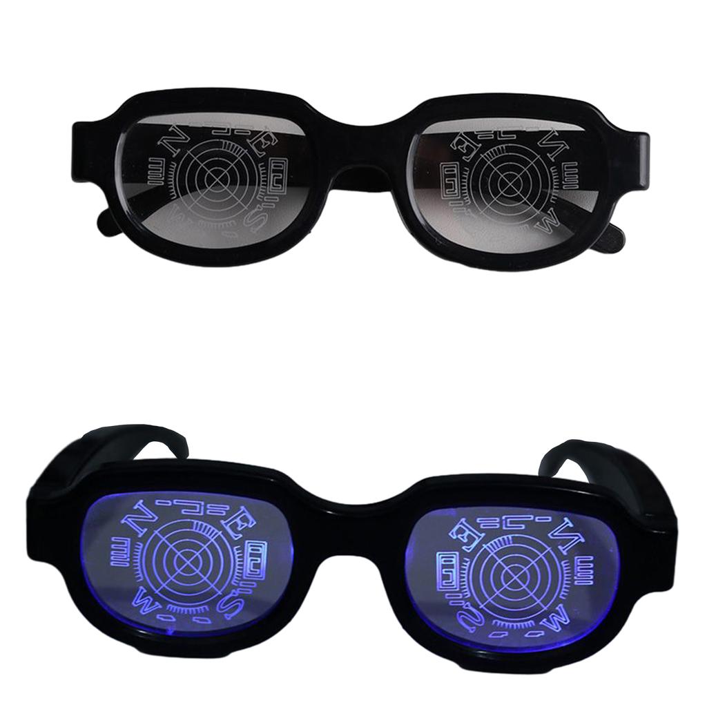 Anime Enthusiasts LED Glasses Carnival Christmas Glasses Photo Props Glowing Light up Eyewear Teens Adult Christmas Gift