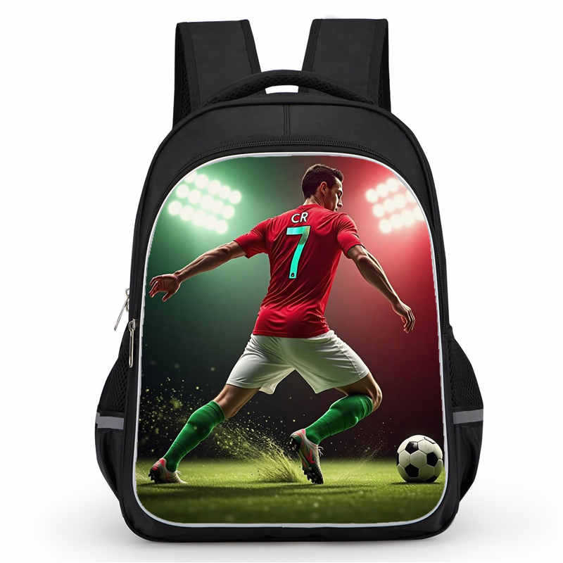 Cr7 Rucksack Hochauflösender Druck Große Kapazität Multifunktion Reißverschluss Oxford Rückenschutz Leichter Rucksack