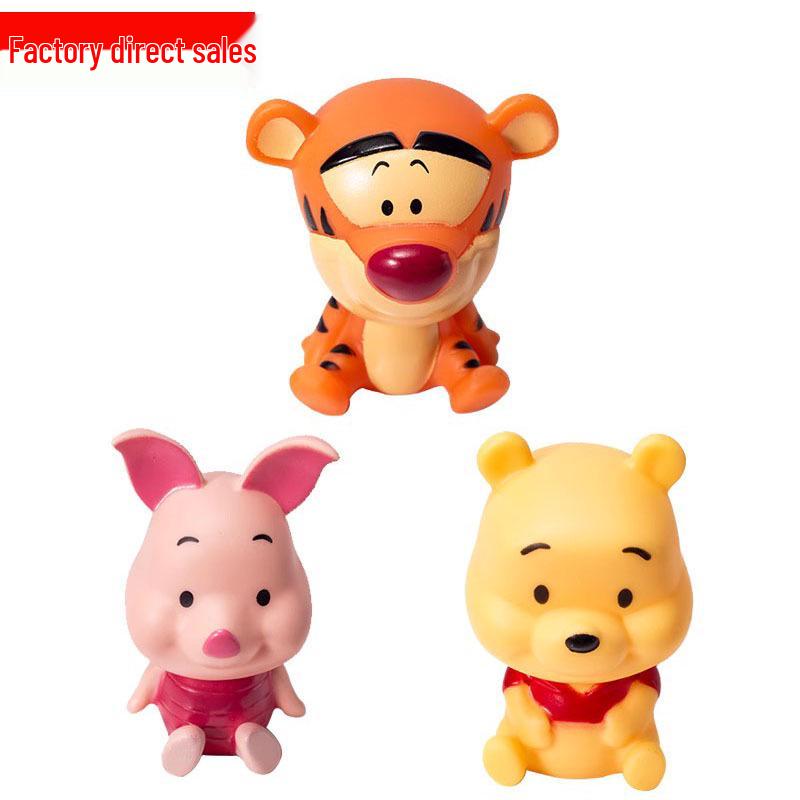Winnie the Pooh Cake Topper Set: Cute Tigger & Piglet Cartoon Figures for Children's Birthday Cakes