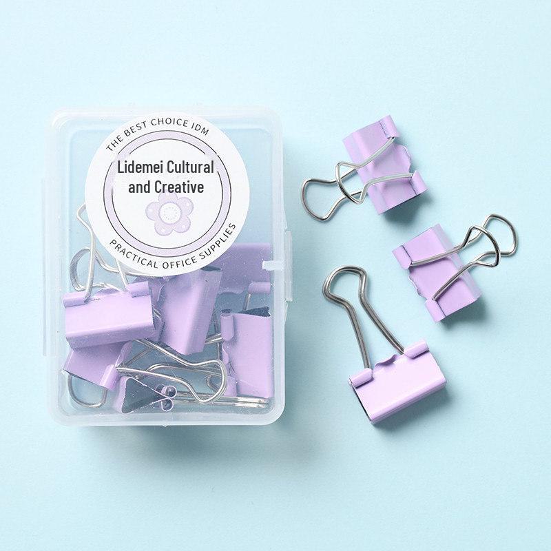 Lidemei Macaron Color Metal Long Tail Clips for Office Supplies