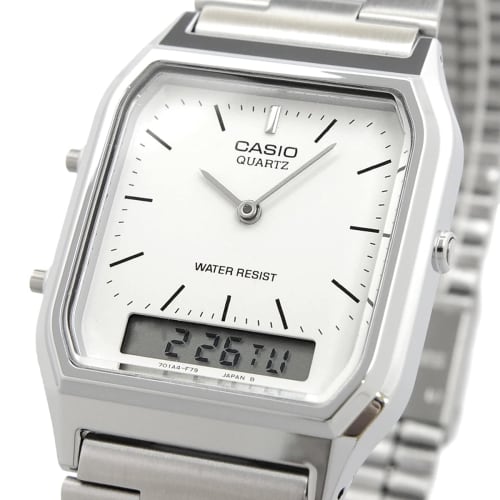 Casio AQ-230A-7D/AQ230A-7D Ana-Digi kovový pásek stříbrný stříbrný ciferník Unisex hodinky náramkové hodinky