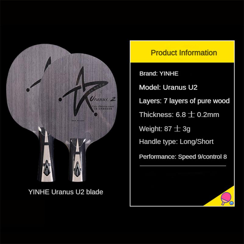 Original Yinhe U2 Ping Pong Paddle 7ply Wood Attack+Loop OFF Uranus Table Tennis Blade for PingPong Racket